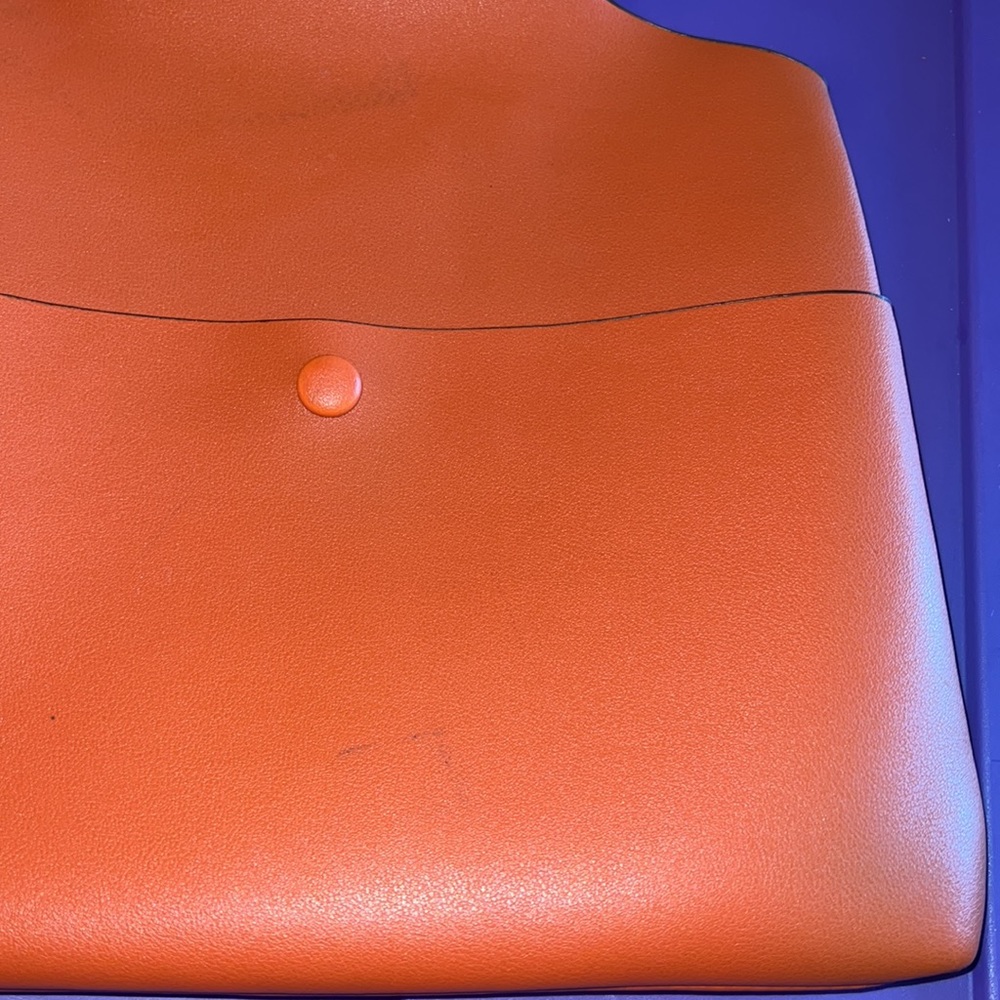 Topshop Orange Tortoise Shell Handle Small Tote P… - image 4